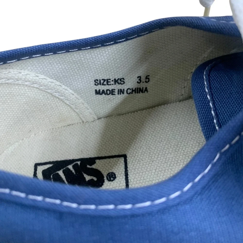 Vans Authentic Kids Classic Blue Canvas Low Top Lace Up‎ Sneakers Shoes KIDS 3.5